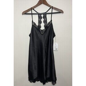 In Bloom By Jonquil Womens XS Black Mini Lingerie Lace Dress Slip NEW